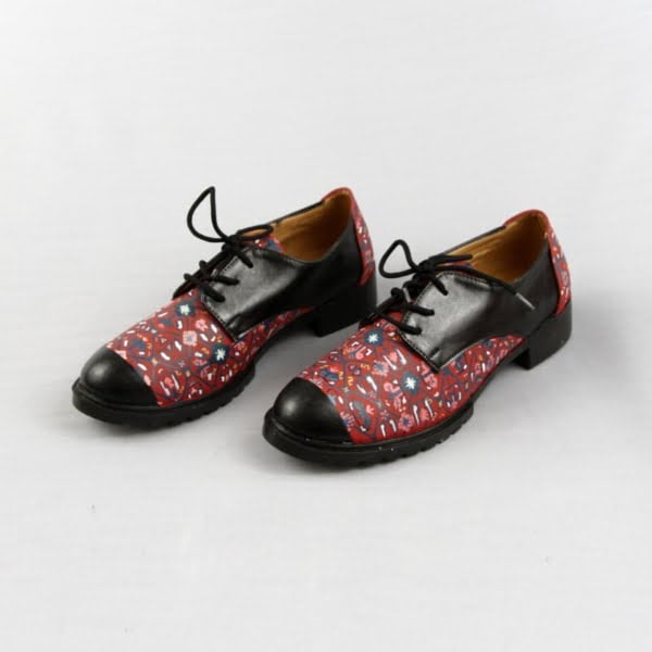 CARPET PATTERN HAND PAINTED LEATHER SHOES