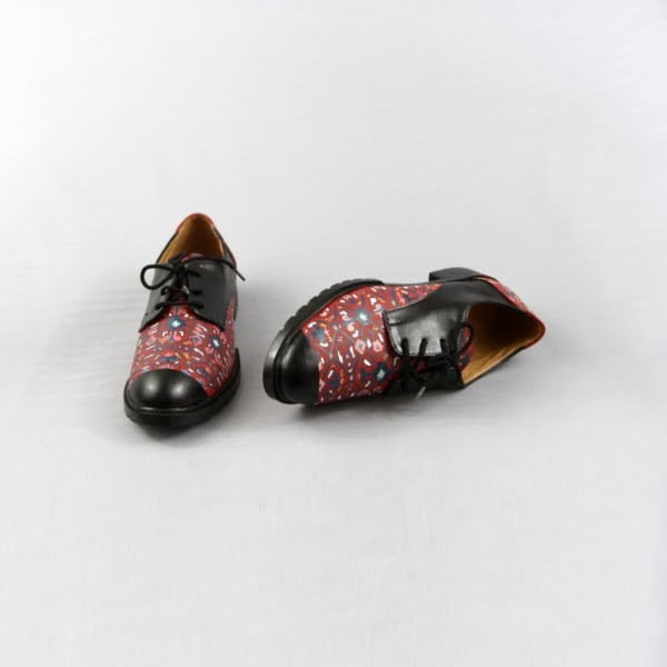 CARPET PATTERN HAND PAINTED LEATHER SHOES