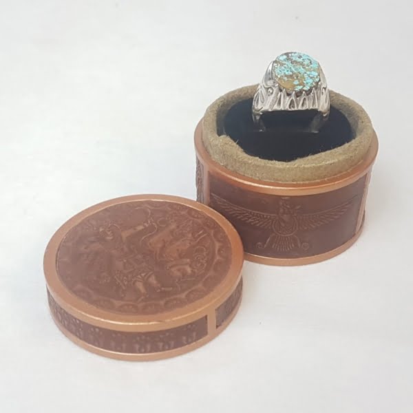 NEYSHABUR PERSIAN TURQUOISE RING, SILVER