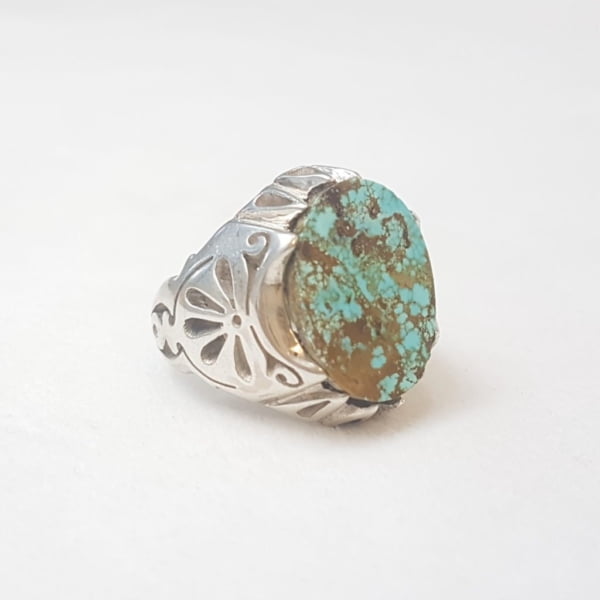 NEYSHABUR PERSIAN TURQUOISE RING, SILVER