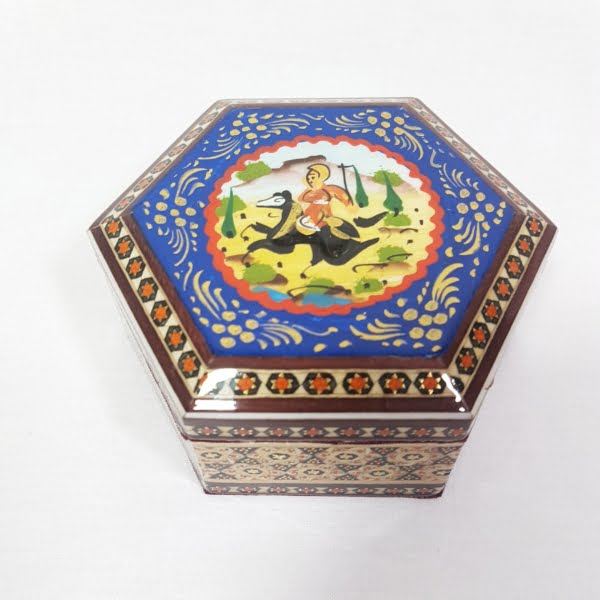 Khatam Chovgan Jewellery Box, 12cm