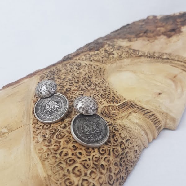 Lion and Sun Coin Earrings