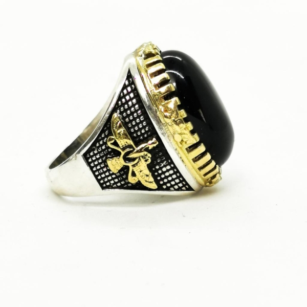 Black Agate Farvahar Ring