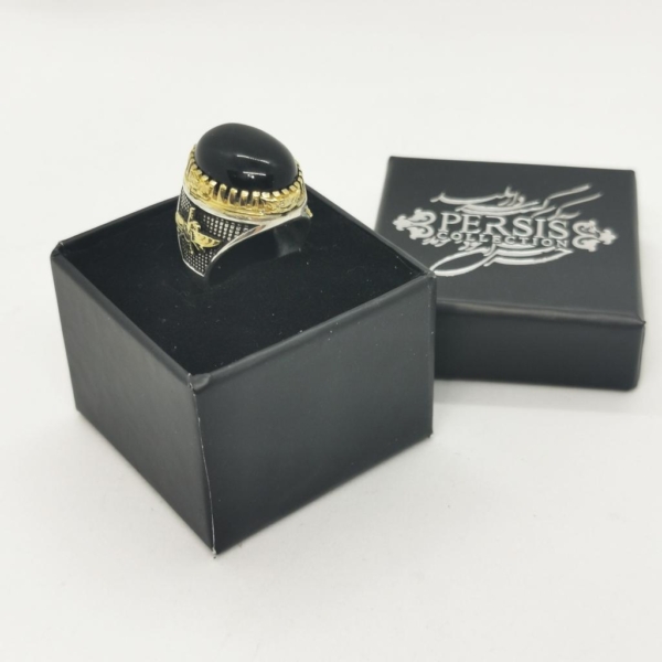 Black Agate Farvahar Ring