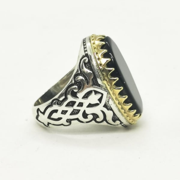 Black Agate Persian Ring