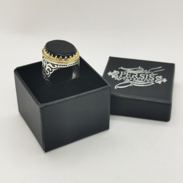 Black Agate Persian Ring