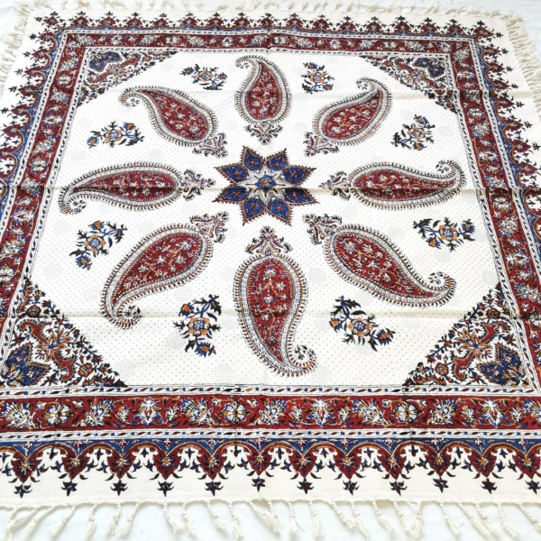 Square Ghalamkari Tablecloth 1 x 1m