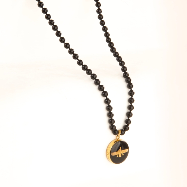 24k Gold Farvahar Pattern Necklace