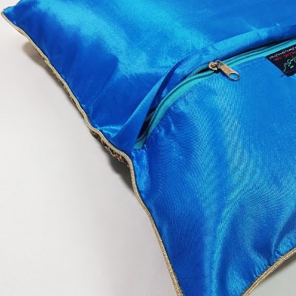 Elegant Blue Termeh Cushion Cover