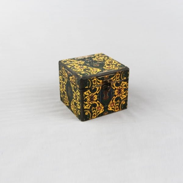 Yellow Floral Decorative Box 11 x 11 x 10cm