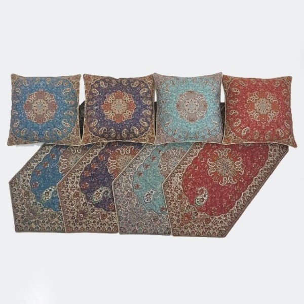 Elegant Blue Termeh Cushion Cover