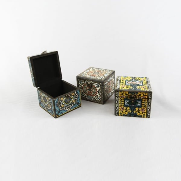 Yellow Floral Decorative Box 11 x 11 x 10cm