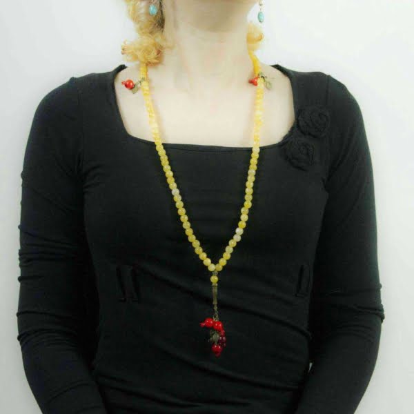 Yellow Agate Stone Necklace