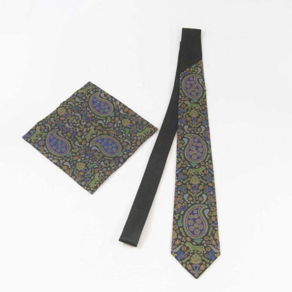 Black, Termeh Tie and Pocket Square