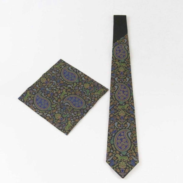 Black, Termeh Tie and Pocket Square