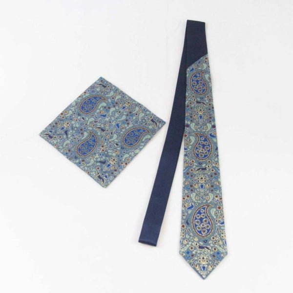 BLUE, TERMEH TIE & POCKET SQUARE