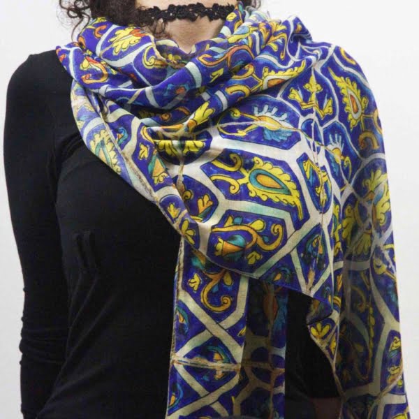 Blue Scarf with Eslimi Design