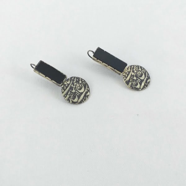 Black Agate Safavid Coin Earrings