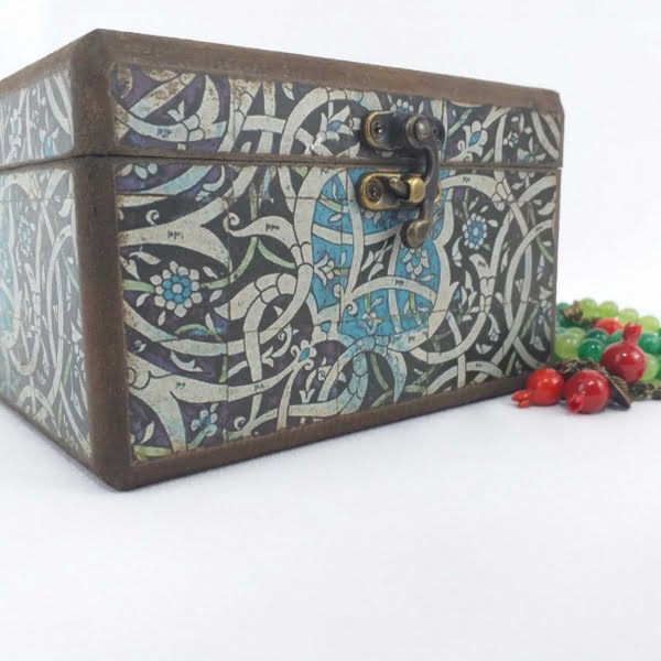 Decorative Storage Box Azure Pattern 15 x 15cm