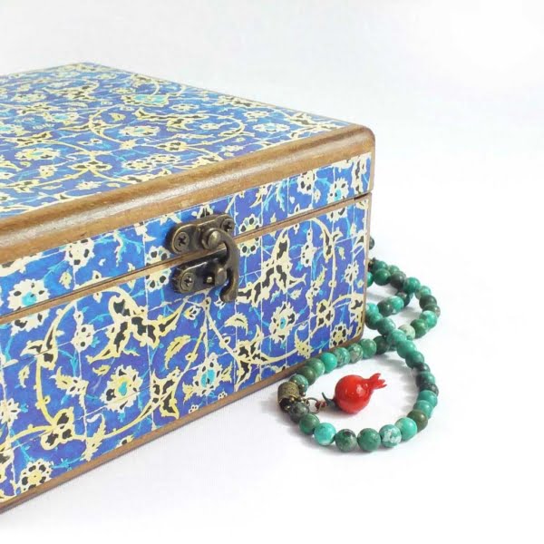 Decorative Storage Box Persian Blue 15 x 15cm