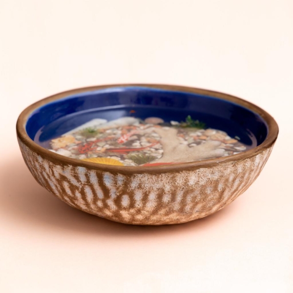 3d Goldfish Large Pottery Bowl