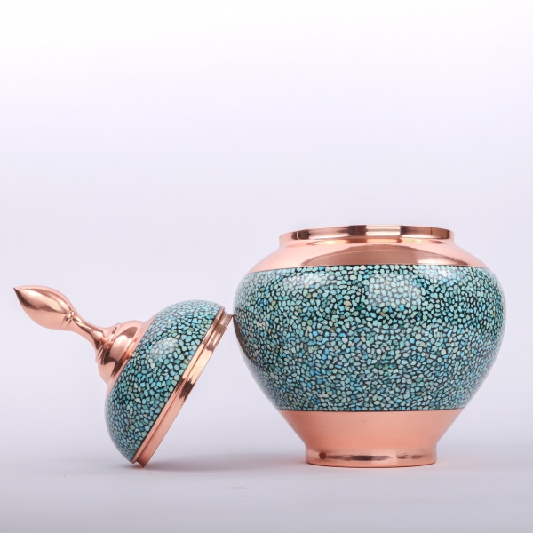 Firoozeh Koobi Turquoise on Copper Toranj Candy Dish 33cm