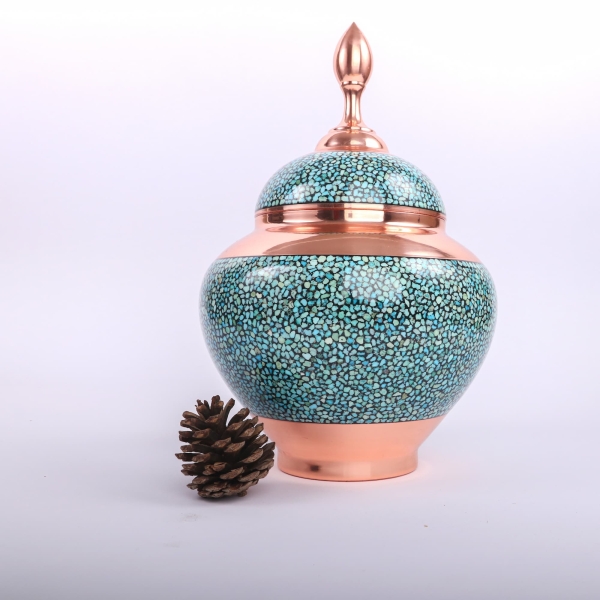 Firoozeh Koobi Turquoise on Copper Toranj Candy Dish 33cm