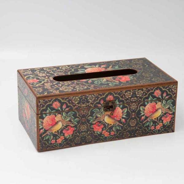 Flower and Bird Pattern Tissue Box