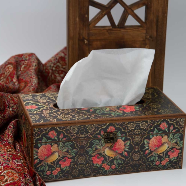 Flower and Bird Pattern Tissue Box