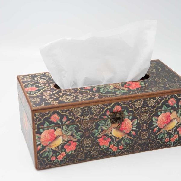 Flower and Bird Pattern Tissue Box