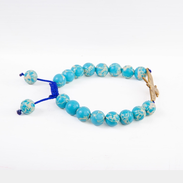 Gold Plated Farvahar Turquoise Bracelet