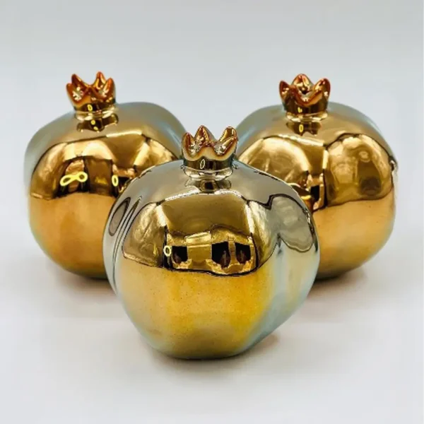 Gold and Silver Decorative Pomegranate Statue