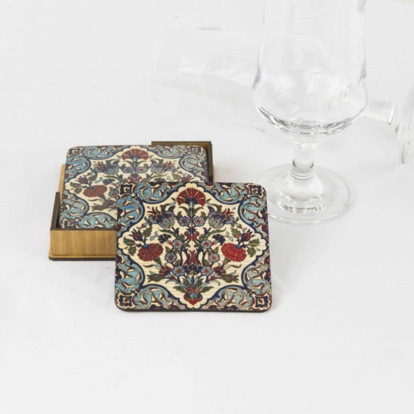 Floral Tile Coasters Set of 6