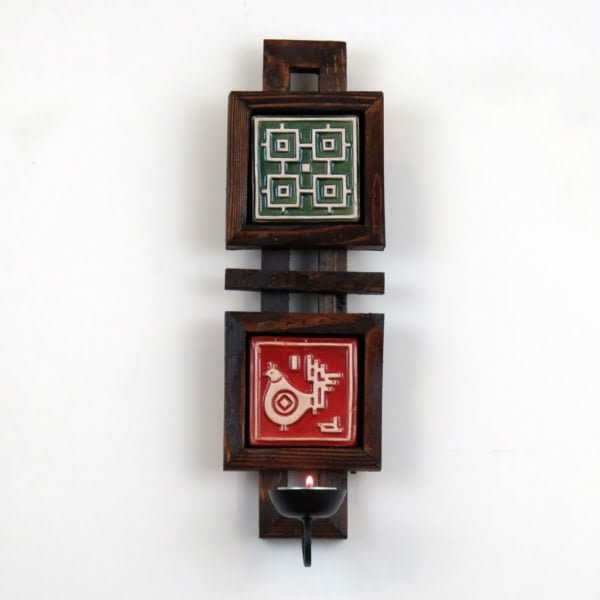 Two Tile Wall Candle Holder