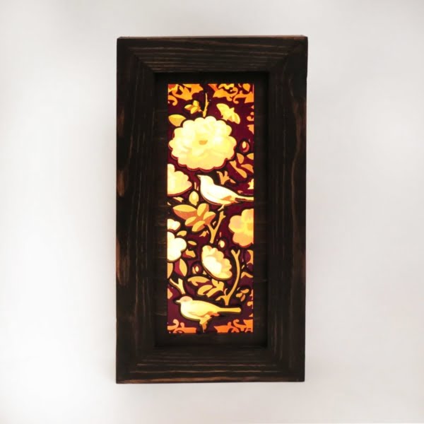 Floral Wooden Light Box