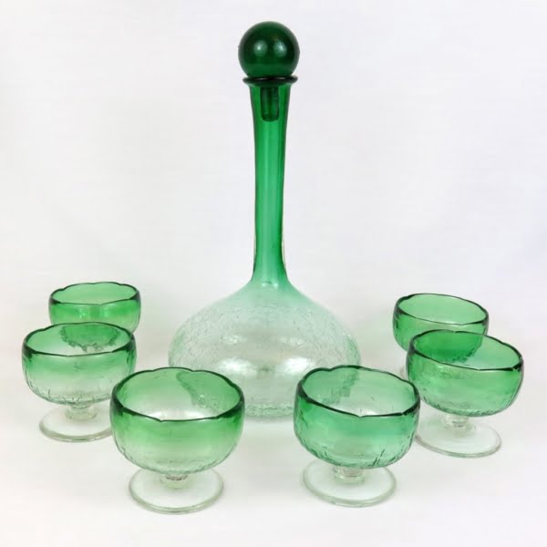 Green Crack Decanter Set