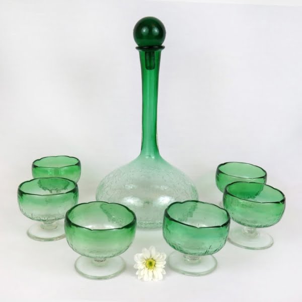 Green Crack Decanter Set