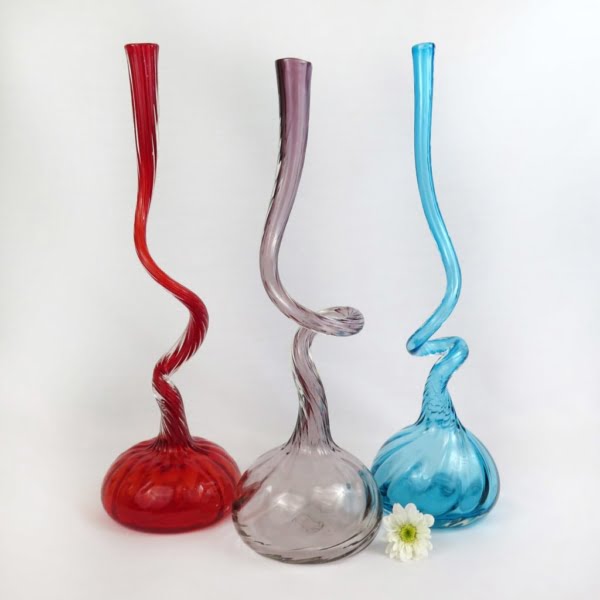 Twisted Handmade Glass Vase