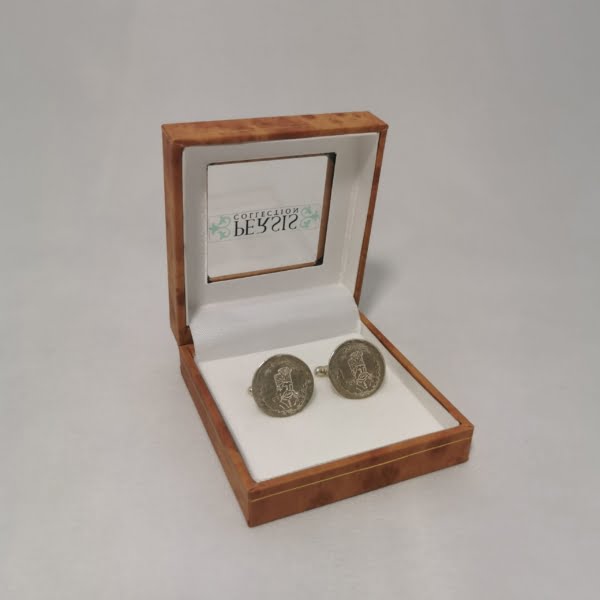 Persian Coin Cufflinks, 925 Silver