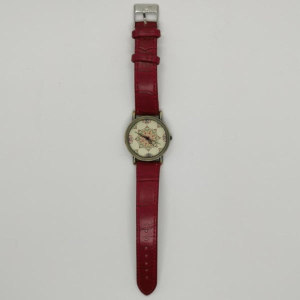Red Persian Tile Pattern Watch