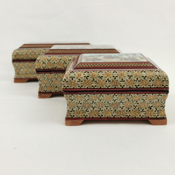 Tazhib Jewellery Boxes Khatam Kari Art