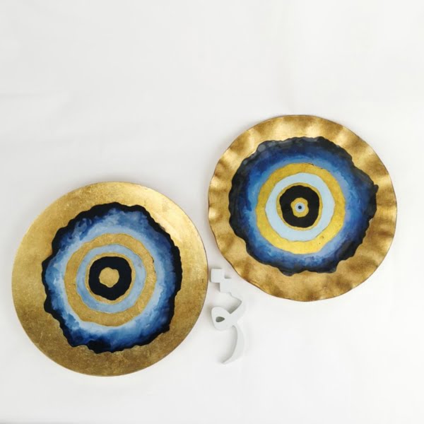 Evil Eye Glass Platter 30cm