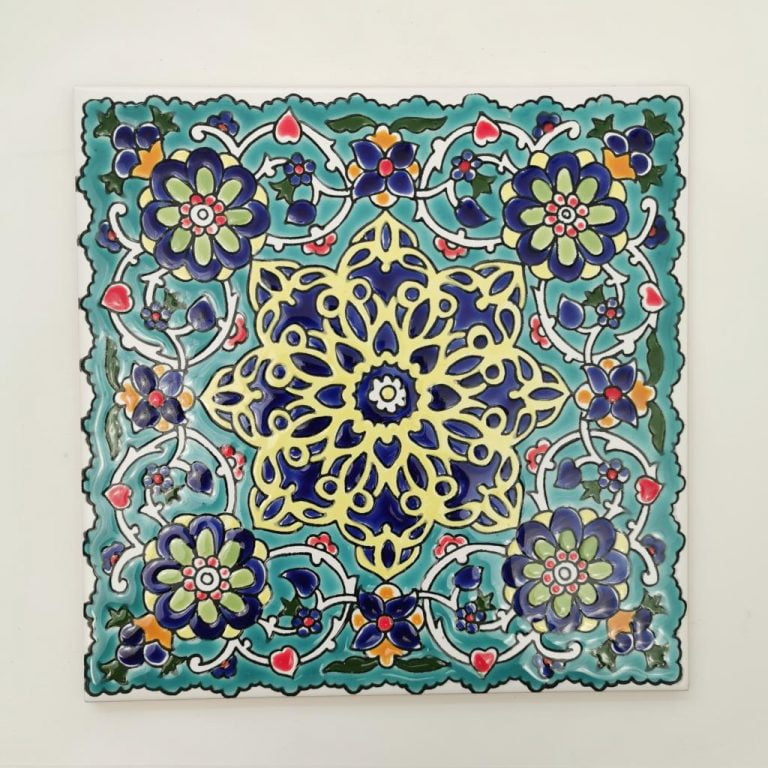 BLUE FLOWER PERSIAN TILE - PERSIS COLLECTION ART GALLERY