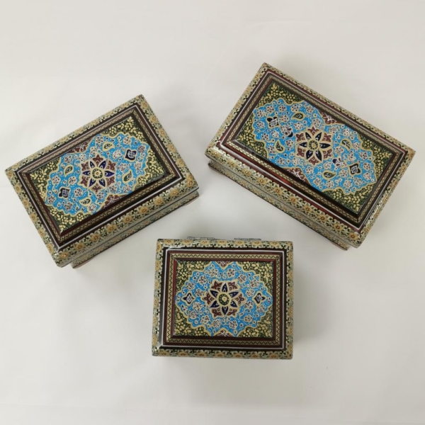 Tazhib Jewellery Boxes Khatam Kari Art