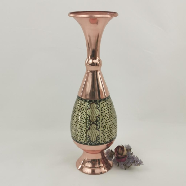 Khatam on Copper Vase 26cm