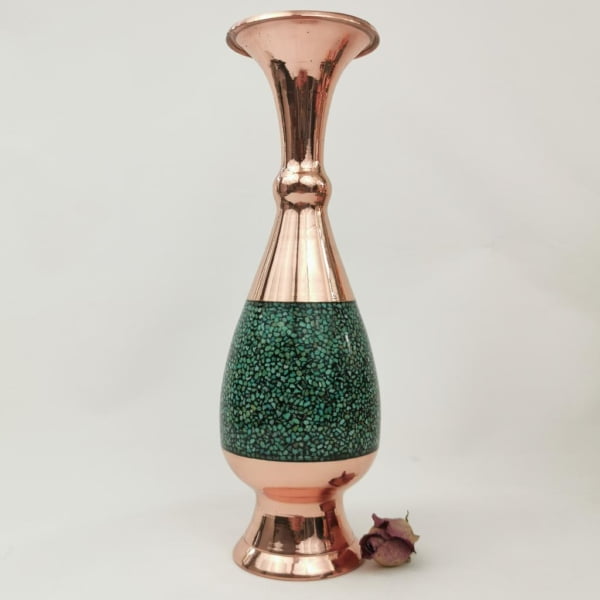 Firoozeh Koobi Turquoise on Copper Vase 26cm