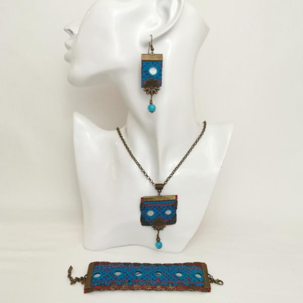 Persian Blue Balochi Jewelry Set