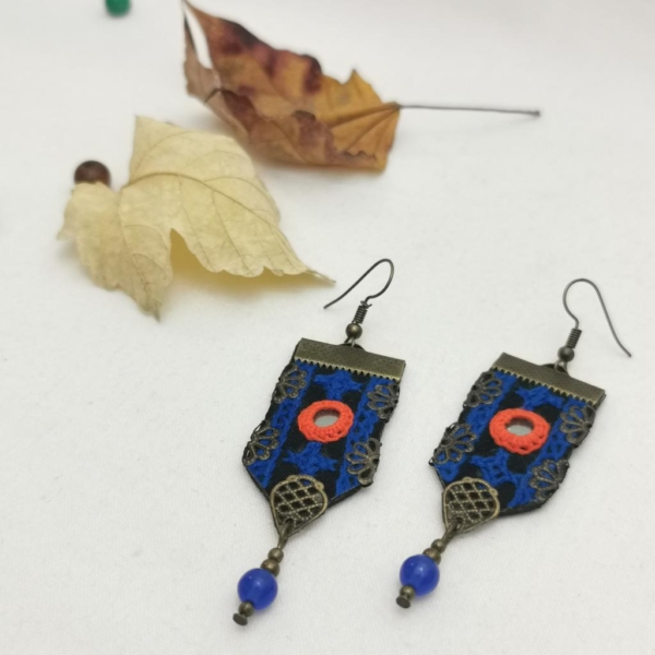 HOT BLUE BALOCHI EARRINGS