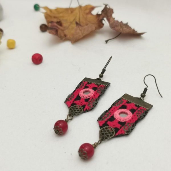 HOT PINK BALOCHI EARRINGS