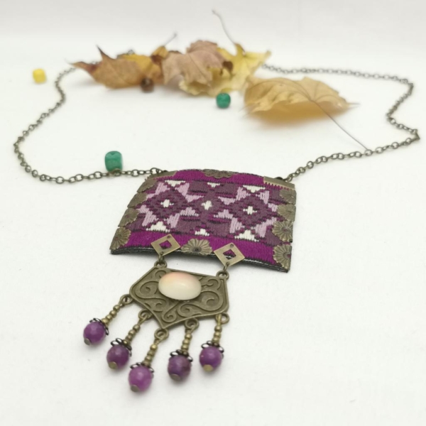 PURPLE TEARS BALOCHI NEEDLEWORK NECKLACE